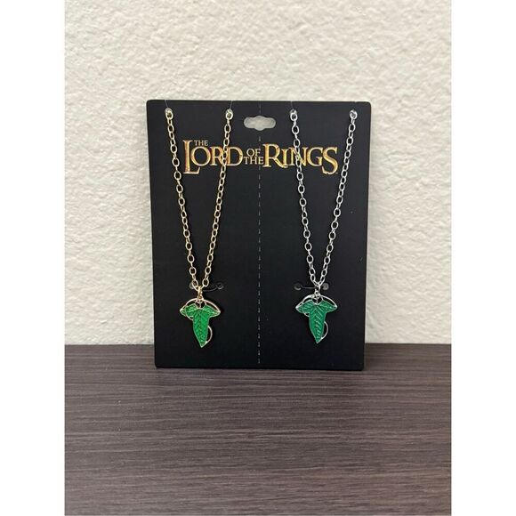 The Lord Of The Rings Lorien Leaf Best Friend Necklace Set - Picture 1 of 2